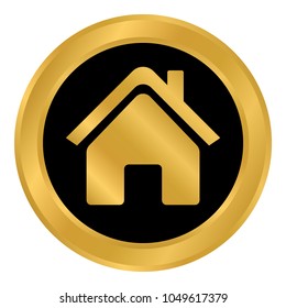 Home symbol button on white background. Vector illustration.