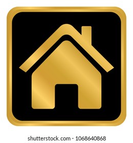 Home symbol button on white background. Vector illustration.
