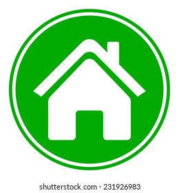 Home symbol button on white background. Vector illustration.