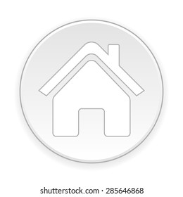 Home symbol button on white background. Vector illustration.