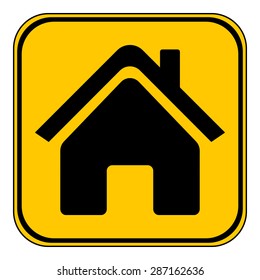 Home symbol button on white background. Vector illustration.