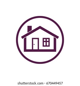 Home symbol, estate agency emblem, can be used in advertising and web design. Property vector simple icon isolated on white.