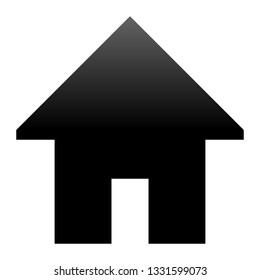 Home symbol icon - black gradient, isolated - vector illustration