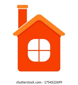 Home symbol icon. Dark orange color. Flat style.