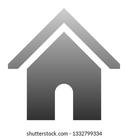 Home symbol icon - gray gradient, isolated - vector illustration