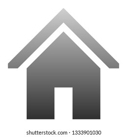 Home symbol icon - gray gradient, isolated - vector illustration