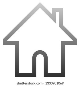 Home symbol icon - gray gradient outline, isolated - vector illustration