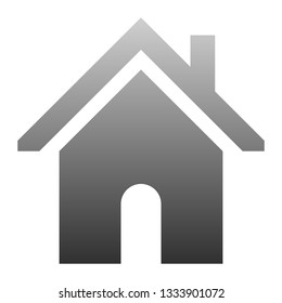Home symbol icon - gray gradient, isolated - vector illustration