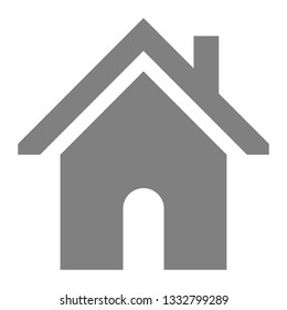 Home symbol icon - gray simple, isolated - vector illustration