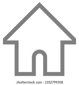 Home symbol icon - gray simple outline, isolated - vector illustration