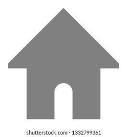 Home symbol icon - gray simple, isolated - vector illustration