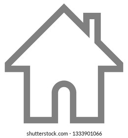 Home symbol icon - gray simple outline, isolated - vector illustration