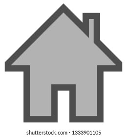 Home symbol icon - gray simple with outline, isolated - vector illustration