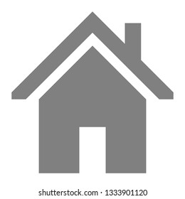 Home symbol icon - gray simple, isolated - vector illustration