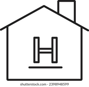Haussymbol Vektorsymbol für Gewerbegrundstücke, Wohnimmobilien, Illustration