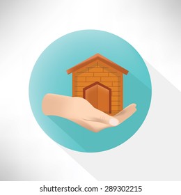 Home symbol icon,flat design,clean vector
