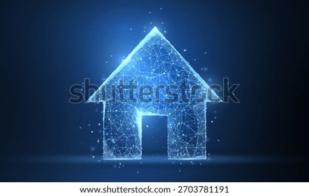 Home symbol. Polygonal wireframe mesh icon. Smart home, digital estate, modern architect, dream house, home page or other concept illustration or background
