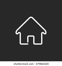 Home symbol sign one line icon on background