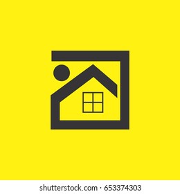 home symbol in square shape design logo