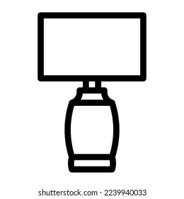 Zeilensymbol für die Leuchtenlinie des Heimtisches. Lampenzeichen für den Heimtisch. isoliertes Kontursymbol