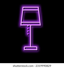 Nachttisch-Lampe Neonlichtzeichen Vektor. Lampenzeichen für den Heimtisch. einzelne Symbolillustration