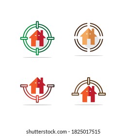 Home target collections vector logo design concept