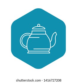 Home teapot icon. Outline home teapot vector icon for web design isolated on white background