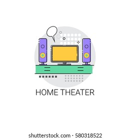 Home Teater Audio System TV Devices Icon Vector Illustration