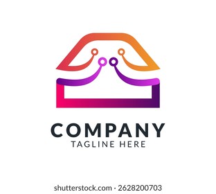 Home tech abstract colorful logo icon vector template design for corporate business.