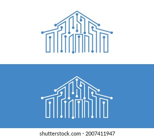 Diseño de logotipo de estilo de arte de línea de puntos de conexión