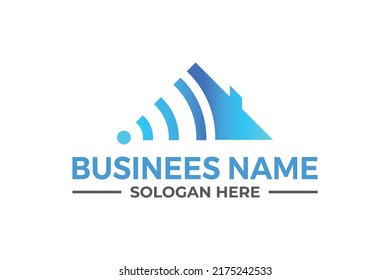 home tech with data logo. digital, technology. internet, system, Artificial Intelligence, and computer logo.