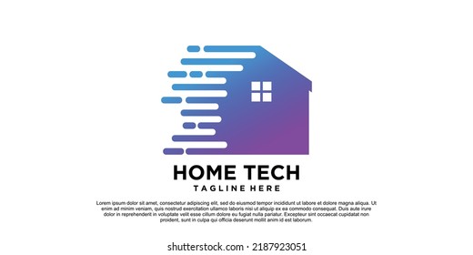 Home tech logo design with creative concept Premium Vector part 4