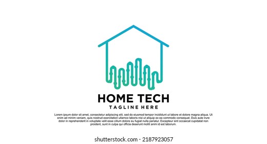 Home-Tech-Logo-Design mit kreativem Konzept Premium Vector Teil 3