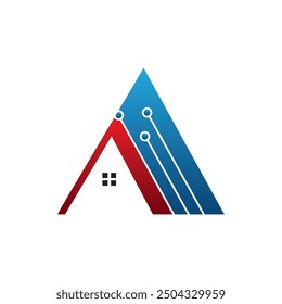 A home tech logo design. Letter A Home tech logo. Home tech vector logo. 