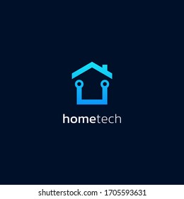 Home tech logo icon design vector