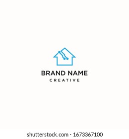 Home Tech logo template design in Vector illustration