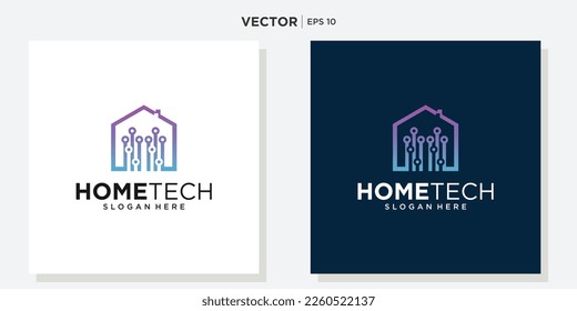 logotipo de tecnología residencial. El logotipo se utiliza para la tecnología doméstica, empresas domésticas inteligentes