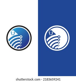 home tech logo vector illustration design template