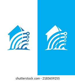 home tech logo vector illustration design template