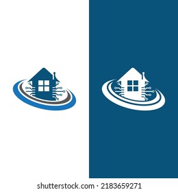 home tech logo vector illustration design template