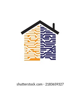 home tech logo vector illustration design template