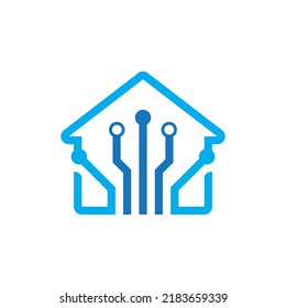 home tech logo vector illustration design template