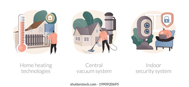 Home technologies abstract concept vector illustrations.