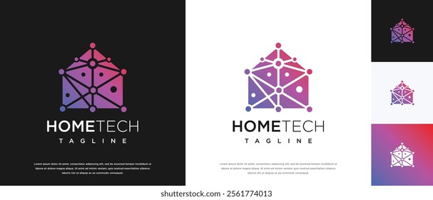 Home technology logo design. Home technology connection logo template. Technology logo symbol icon