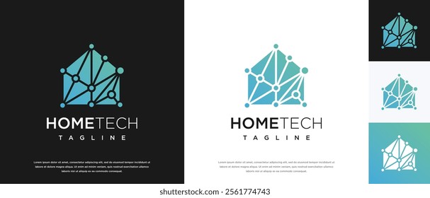 Home technology logo design. Home technology connection logo template. Technology logo symbol icon