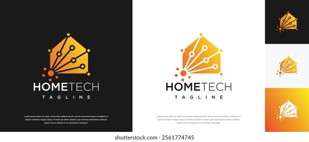 Home technology logo design. Home technology connection logo template. Technology logo symbol icon