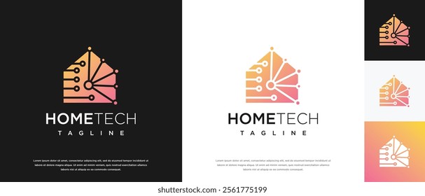 Home technology logo design. Home technology connection logo template. Technology logo symbol icon