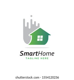 Home technology logo design vector template