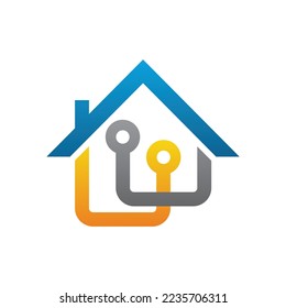home technology logo icon template