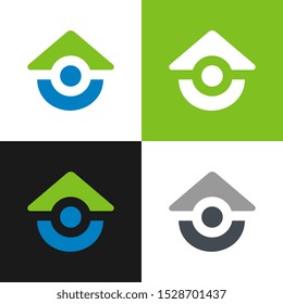 Home technology logo template, smart house icon design - Vector